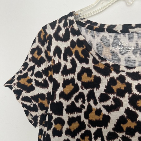 J. Crew women's Vintage Cotton tee, Leopard print, size Small - Picture 6 of 10